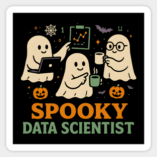 Spooky Data Scientist Ghost Halloween Graphic Sticker
